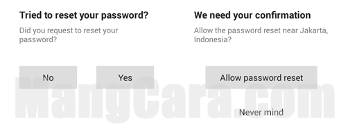 Allow password reset
