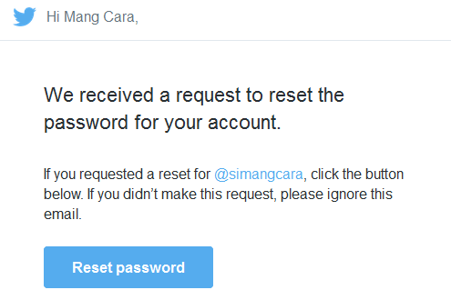 Reset Password Twitter