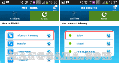 Cek Saldo Tabungan BRI Syariah Lewat HP Android